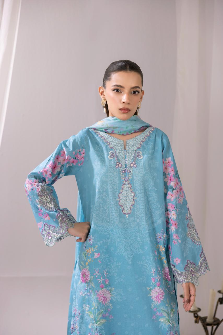 Hania – Aqua Blossom Elegance